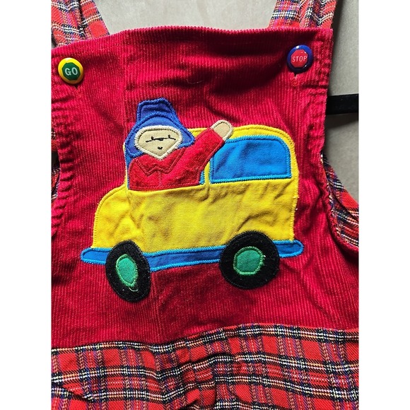 Vintage Paddington Bear Jumper Corduroy Overall‎ Bus plaid Baby Boys Outfit 4T - Picture 2 of 6